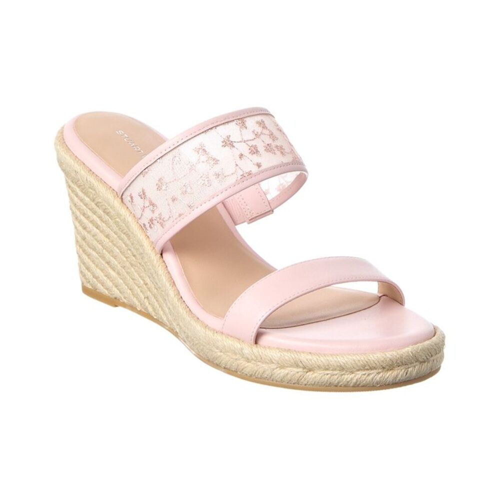Stuart Weitzman Lily Espadrille Wedge Sandal Canvas, Pink